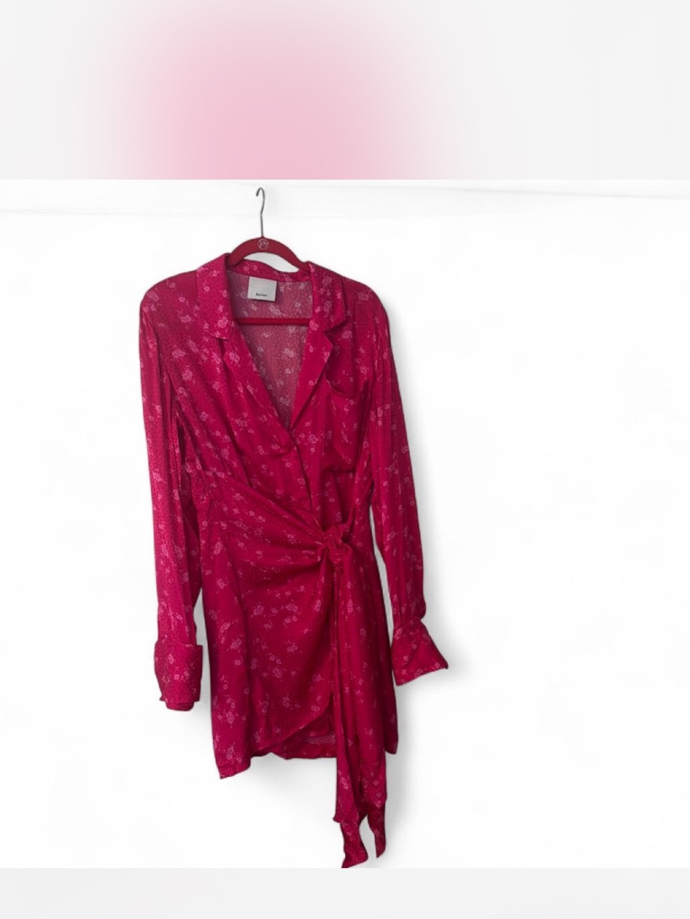 Acler Bright Pink Wrap Dress Shirt
